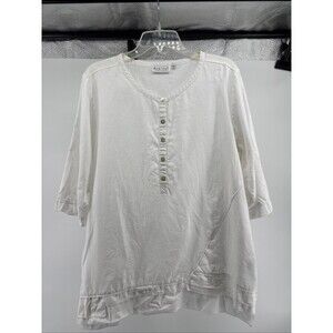 Habitat Clothes to Live in 100% linen tunic white size medium